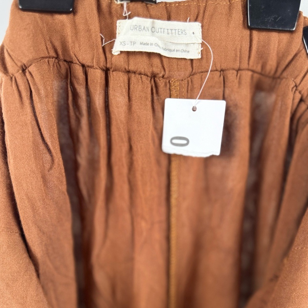 NWT Urban Outfitters Tie Straps Brown Floral Maxi Romper Boho Cottagecore XS - Picture 4 of 7